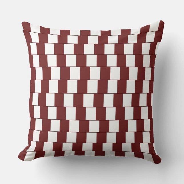 Confusing lines Bordeaux Throw Pillow (Front)