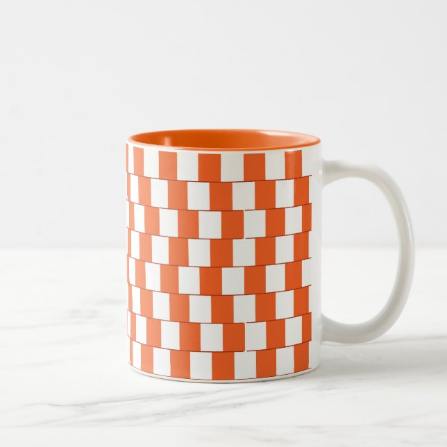 Confusing lines Orange Two-Tone Coffee Mug (Right)