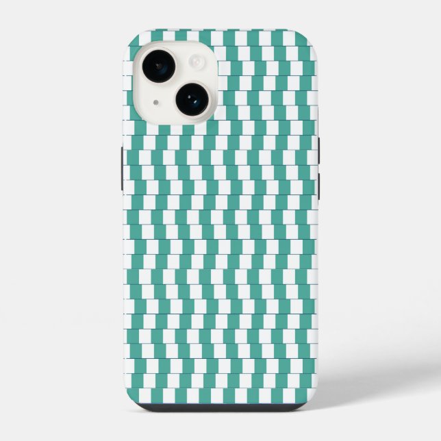 Confusing lines turquoise iPhone case (Back)
