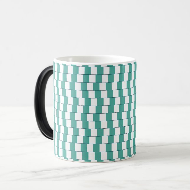 Confusing lines turquoise magic mug (Front Left)