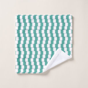Confusing lines turquoise wash cloth