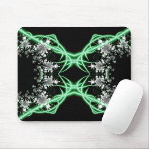 Confusion Green and White Fractal Art Mouse Pad