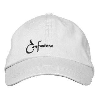 Confusione Black Print Embroidered Hat