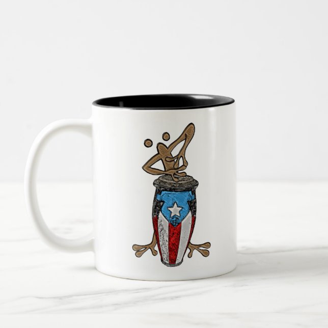 Conga Coqui Taino Two-Tone Coffee Mug (Left)