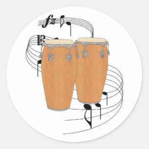 Conga Drums Classic Round Sticker