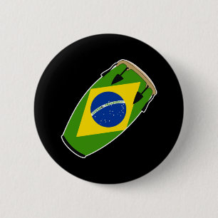 Conga Flag Brazil 2 Inch Round Button