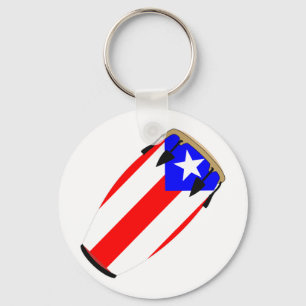 Conga Flag Puerto Rico Keychain