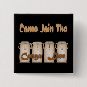 Conga Line 2 Inch Square Button