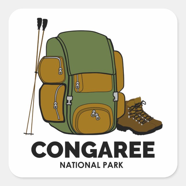 Congaree National Park Backpack Square Sticker (Front)