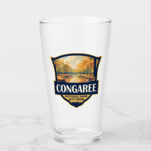 Congaree National Park Illustration Travel Vintage Glass