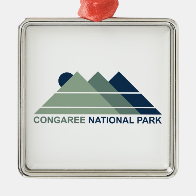 Congaree National Park Mountain Sun Metal Ornament (Front)