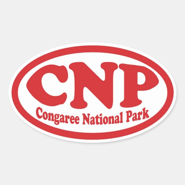 Congaree National Park red oval sticker (Front)