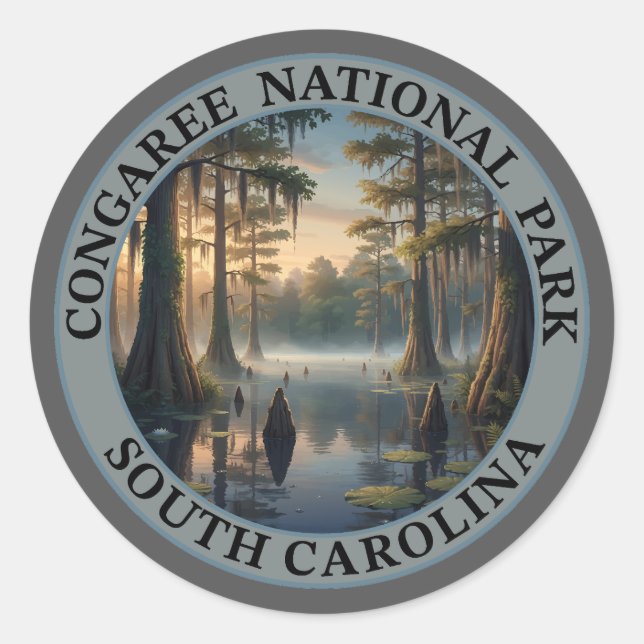 Congaree National Park South Carolina Classic Round Sticker (Front)