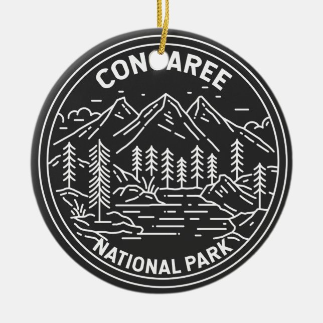 Congaree National Park South Carolina Monoline  Ceramic Ornament (Front)