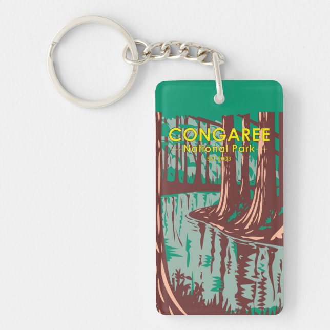 Congaree National Park South Carolina Vintage Keychain (Front)