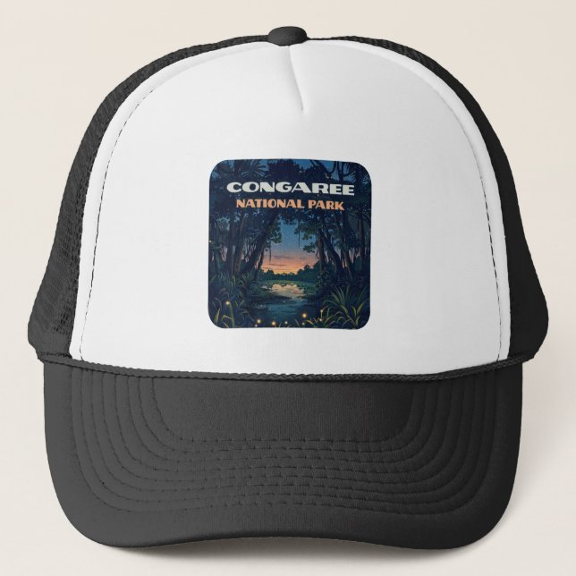 Congaree National Park Swamp South Carolina Retro Trucker Hat (Front)