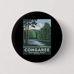 Congaree National Park Vintage Camping Hiking Men  2 Inch Round Button