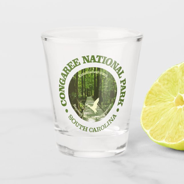Congaree NP (rd)2 Shot Glass (Front)