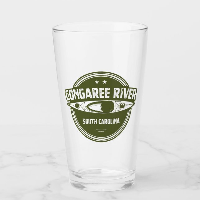 Congaree River South Carolina Kayaking Glass (Front)