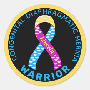 Congenital Diaphragmatic Hernia Black Classic Round Sticker
