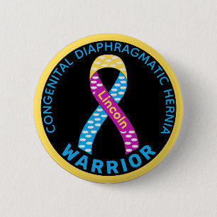 Congenital Diaphragmatic Hernia Warrior Black 2 Inch Round Button