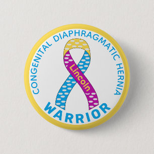 Congenital Diaphragmatic Hernia Warrior White  2 Inch Round Button