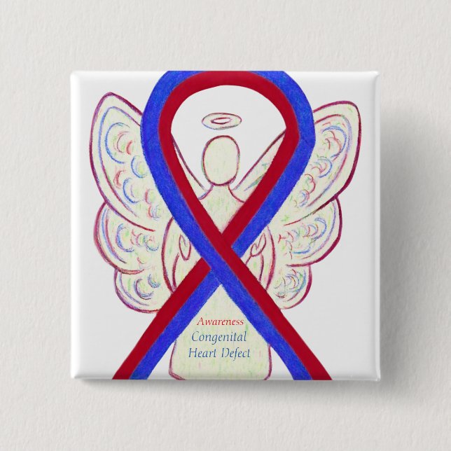 Congenital Heart Defect Awareness Ribbon Buttons (Front)
