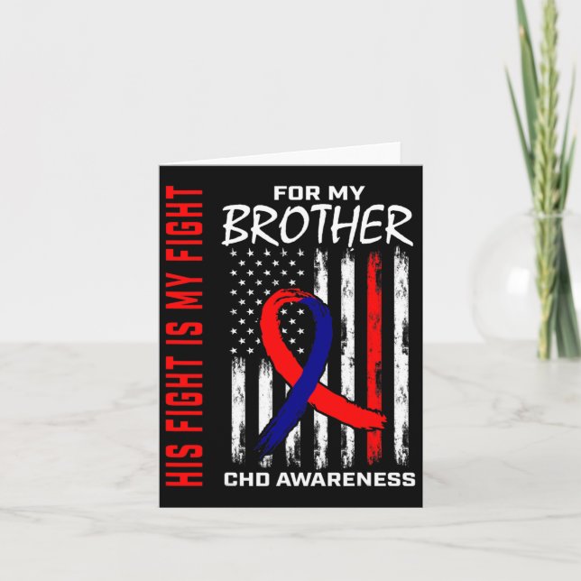 Congenital Heart Defect Chd Awareness Brother Amer Card (Front)