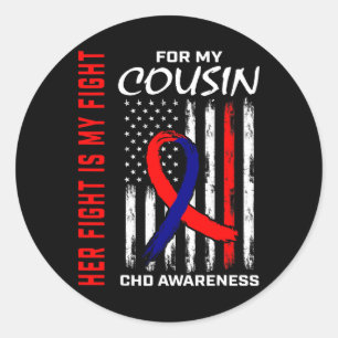 Congenital Heart Defect Chd Awareness Cousin Ameri Classic Round Sticker