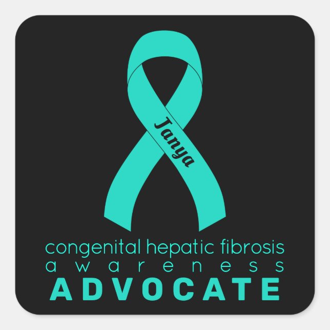 Congenital Hepatic Fibrosis Advocate Black  Square Sticker (Front)