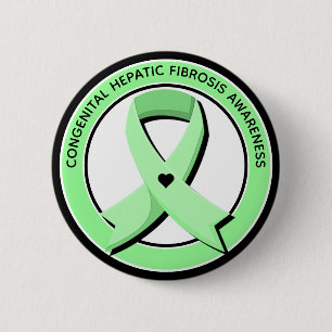 Congenital Hepatic Fibrosis Awareness Heart 2 Inch Round Button