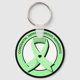Congenital Hepatic Fibrosis Awareness Heart Keychain