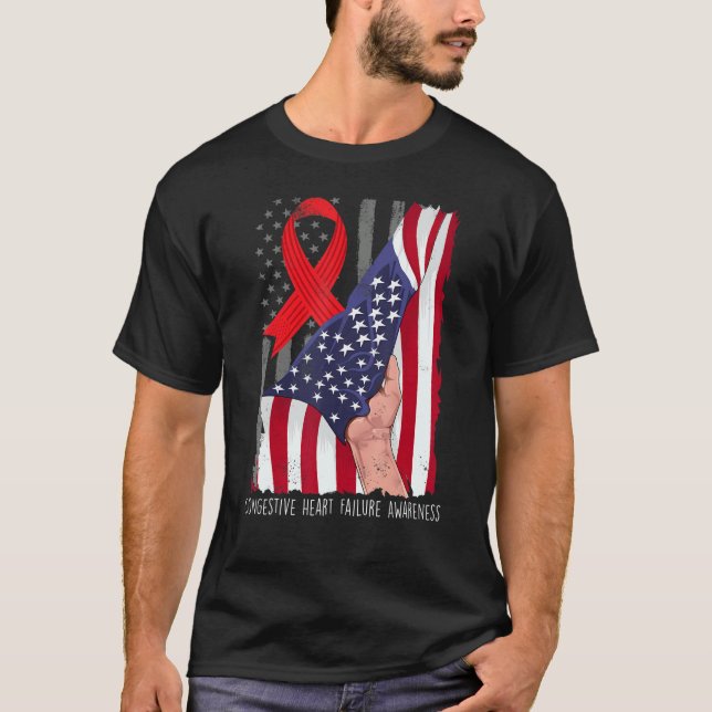 Congestive Heart Failure Shirt Awareness American  (Front)