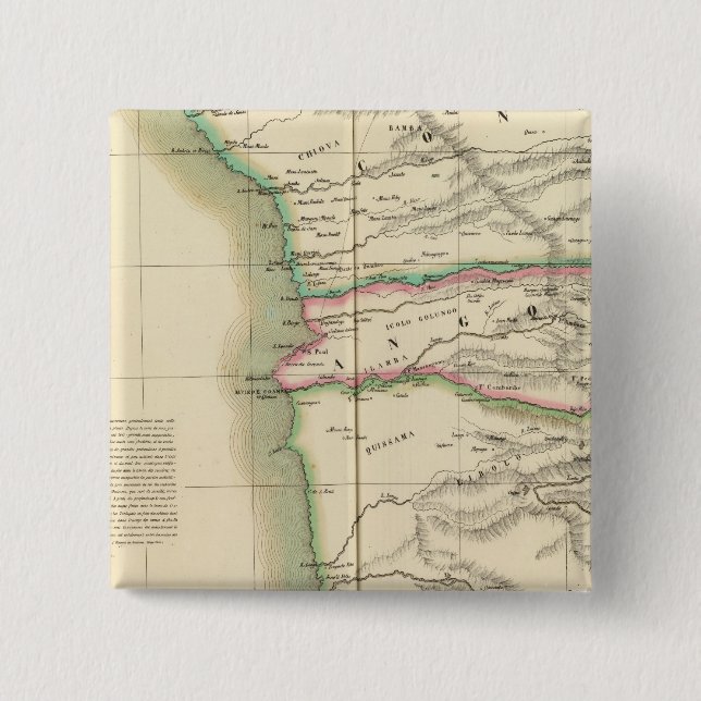 Congo, Africa 41 2 Inch Square Button (Front)