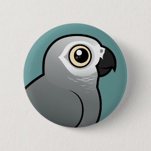 Congo African Grey 2 Inch Round Button