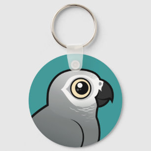Congo African Grey Keychain