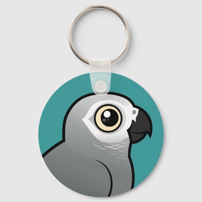 Congo African Grey Keychain (Front)