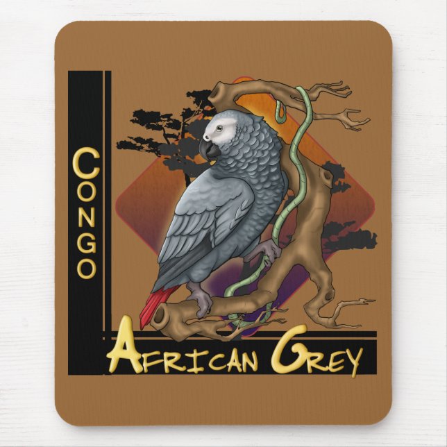Congo African Grey Mousepad (Front)