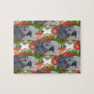 Congo African Grey Parrot Christmas Jigsaw Puzzle