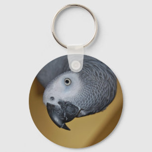Congo African Grey Parrot Hello Keychain