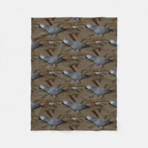 Congo African Grey Parrot on Floor Fleece Blanket