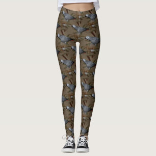 Congo African Grey Parrot on Floor Leggings