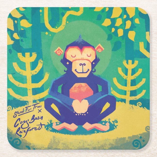 Congo Basin Square Paper Coaster (Front)