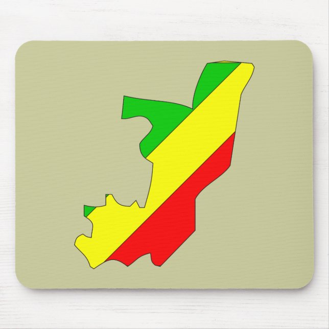 Congo Brazzaville flag map Mouse Pad (Front)