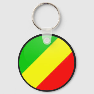 Congo Brazzaville quality Flag Circle Keychain