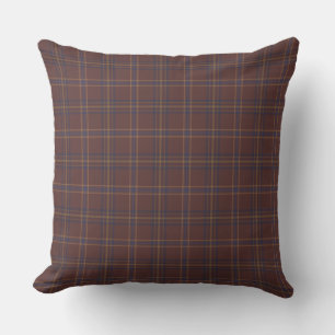 Congo Brown and Spicy Mix Plaid Throw Pillow