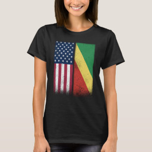 Congo Congolese American Flags Proud USA Congo T-Shirt