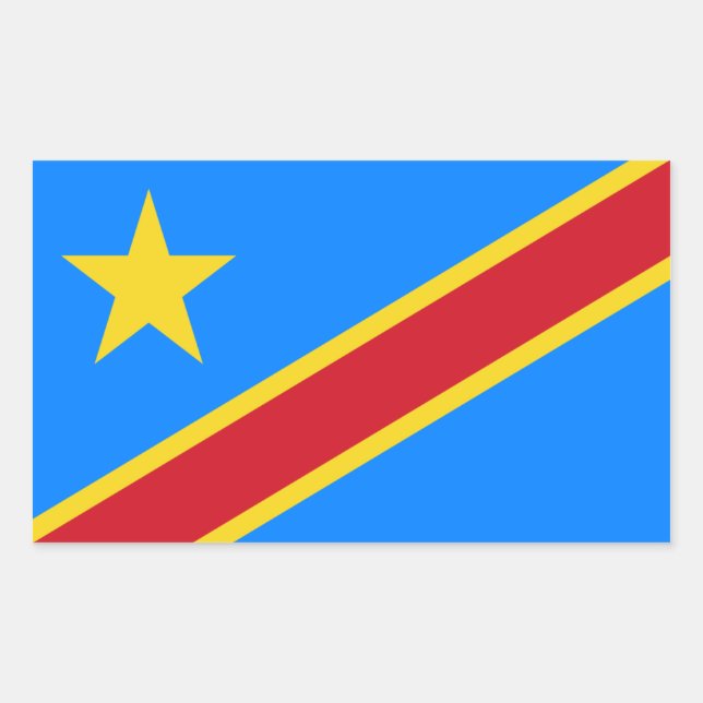 Congo/Congolese Kinshasa Flag. Democratic Republic Sticker (Front)
