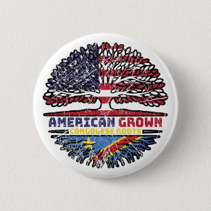 Congo Congolese US American USA United States Tree 2 Inch Round Button