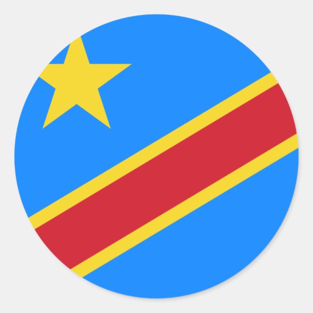 congo democratic classic round sticker (Front)